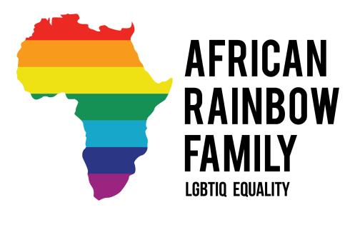 African Rainbow Family logo: a diagram of Africa with rainbow colours